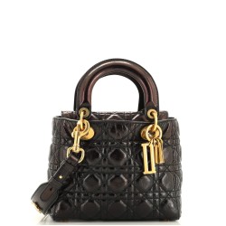 My Lady Dior Bag Cannage Quilted Crinkled Patent