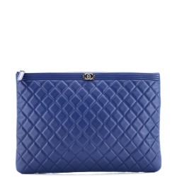 Boy O Case Clutch Quilted Lambskin Large