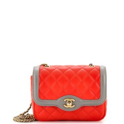 Two Tone Flap Bag Quilted Lambskin Mini