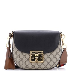 Padlock Saddle Shoulder Bag GG Coated Canvas and Leather Medium