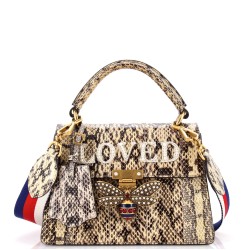 Queen Margaret Top Handle Bag Embellished Snakeskin Small