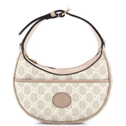Interlocking G Patch Half Moon Hobo GG Coated Canvas Mini