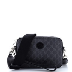 Interlocking G Patch Shoulder Bag GG Coated Canvas Small