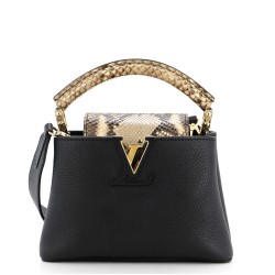 Capucines Bag Leather with Snakeskin Mini