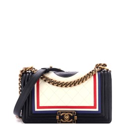 Crest Boy Flap Bag Quilted Lambskin Old Medium