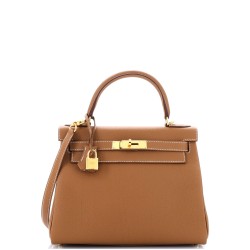 Kelly Handbag Gold Togo with Gold Hardware 28