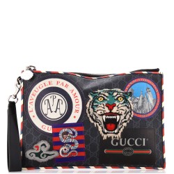 Night Courrier Pouch GG Coated Canvas with Applique