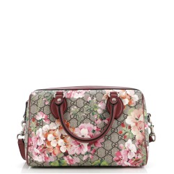 Convertible Boston Bag Blooms Print GG Coated Canvas Small