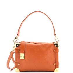 Side Trunk Handbag Debossed Monogram Leather MM