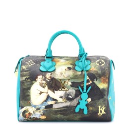 Speedy Handbag Limited Edition Jeff Koons Manet Print Canvas 30