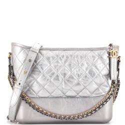 Gabrielle Hobo Quilted Metallic Aged Calfskin Medium