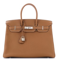 Birkin Handbag Gold Togo with Palladium Hardware 35