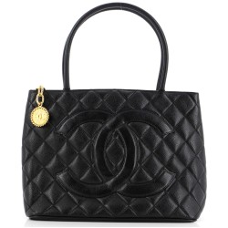 Medallion Tote Quilted Caviar
