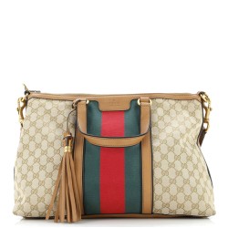 Rania Convertible Top Handle Bag Web GG Canvas Medium