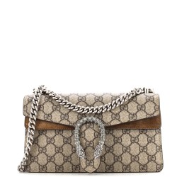 Dionysus Bag GG Coated Canvas with Crystal Embellished Metal Small