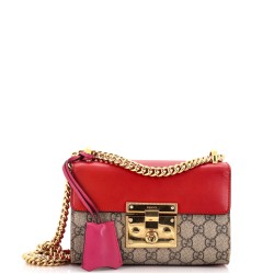 Padlock Shoulder Bag GG Coated Canvas and Leather Small
