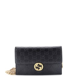 Icon Wallet on Chain Guccissima Leather