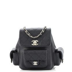 Duma Multipocket Drawstring Backpack Quilted Caviar Mini