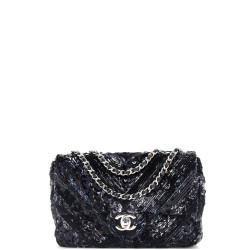 CC Flap Bag Chevron Sequins Mini