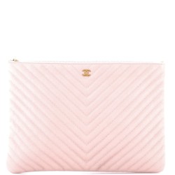 O Case Clutch Chevron Calfskin Large