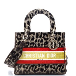 Lady D-Lite Bag Mizza Embroidered Velvet Medium
