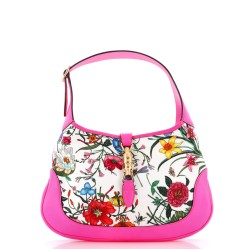 Jackie Hobo Flora Canvas with Leather Medium