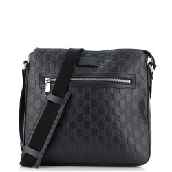 Signature Zip Messenger Bag Guccissima Leather Medium