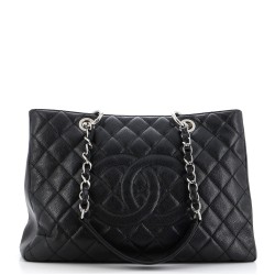 Grand Shopping Tote Quilted Caviar