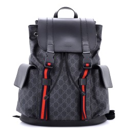 Double Pocket Buckle Backpack GG Coated Canvas Large