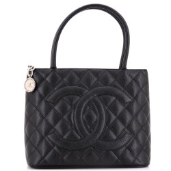 Medallion Tote Quilted Caviar
