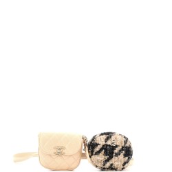 CC Waist Bag with Coin Purse Quilted Lambskin and Tweed