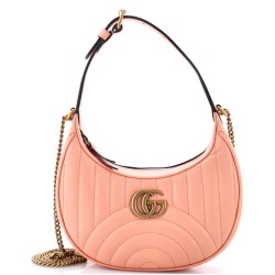 GG Marmont Half Moon Hobo Matelasse Leather Mini