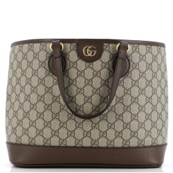 Ophidia Top Handle Shopping Tote GG Coated Canvas and Leather Small
