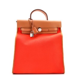 Herbag A Dos Zip Backpack Toile and Leather