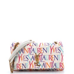 Jamie Flap Bag Quilted Printed Silk Medium