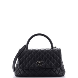 Coco Top Handle Bag Quilted Caviar Small