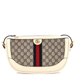 Ophidia Curved Zip Shoulder Bag GG Coated Canvas Large
