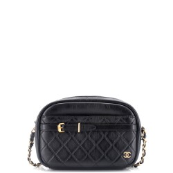 Buckle Camera Case Bag Quilted Lambskin Small