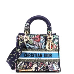 Lady D-Lite Bag Embroidered Canvas Medium