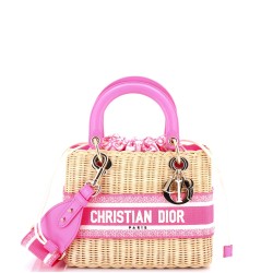 Lady Dior Bag Wicker and Oblique Canvas Medium