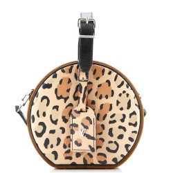 Petite Boite Chapeau Bag Reverse Monogram Canvas and Leopard Printed Leather