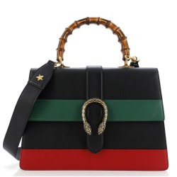 Dionysus Bamboo Top Handle Bag Colorblock Leather Large