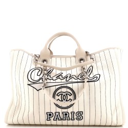 Deauville Tote Pinstripe Cotton Medium