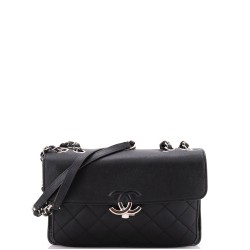 CC Box Flap Bag Quilted Calfskin Small