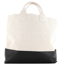 Logo Embossed Open Tote Canvas