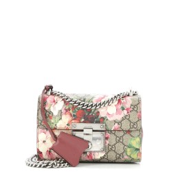 Padlock Shoulder Bag Blooms Print GG Coated Canvas Small