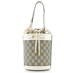 Horsebit 1955 Bucket Bag GG Coated Canvas with Leather Small