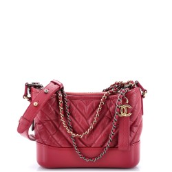 Gabrielle Hobo Chevron Aged Calfskin Small