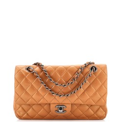 Classic Double Flap Bag Quilted Metallic Caviar Medium