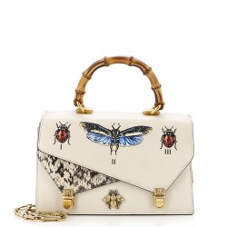 Ottilia Top Handle Bag Painted Leather with Snakeskin Small